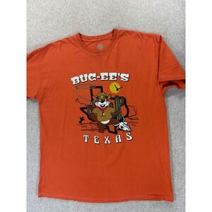Buc-ees Texas 100% Cotton Short Sleeve Screened Tee Shirt (Men's XL) Orange